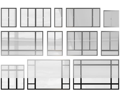 现代玻璃平开窗户