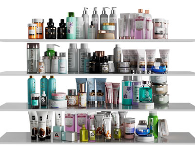 现代护肤品 化妆品摆件组合