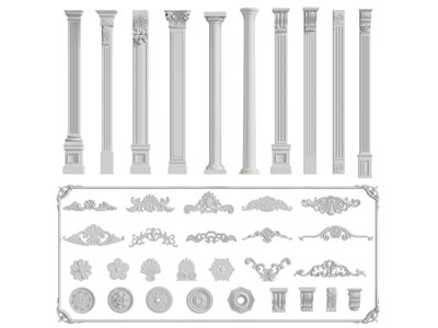 欧式罗马柱子 雕花装饰构件