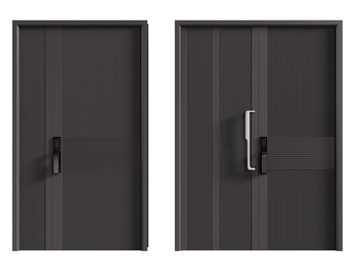现代子母入户门 智能密码锁双开门 防盗门 大门 平开门