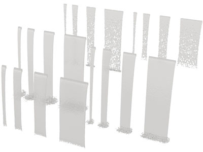 现代水流 水柱 瀑布 水景