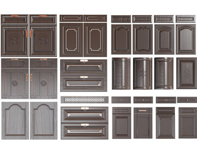 新中式柜门 抽屉门3d模型 新中式柜门 抽屉门