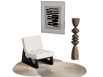 现代休闲椅子 装饰挂画