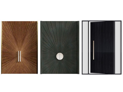 现代双开门 大门 平开门