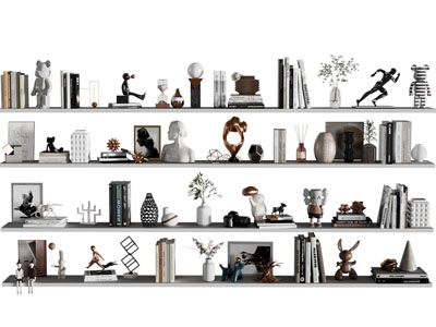 现代饰品书本摆件组合