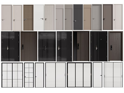 现代木门 子母入户门 平开门玻璃门 防盗门 房门