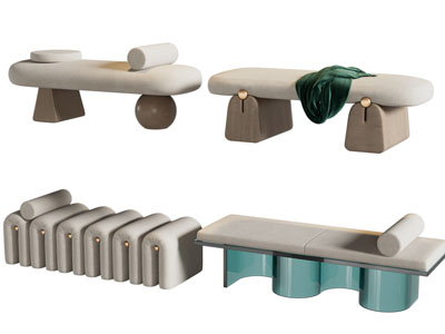 现代长方形沙发凳子