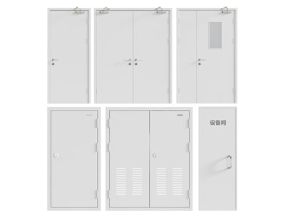 现代防火门 子母门 平开门 消防门3d模型 现代防火门 子母门 平开门 消防门