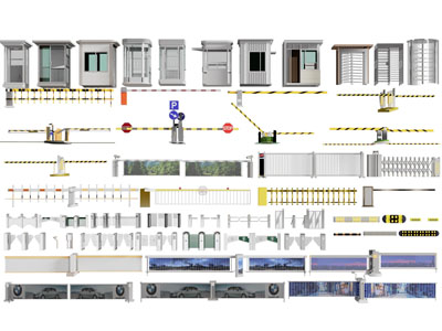 现代保安亭 警卫厅 收费杆 大门 闸门 门禁