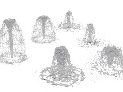 现代喷泉 水柱 水流