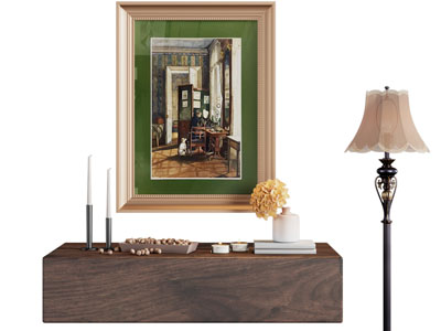 法式装饰挂画 落地灯