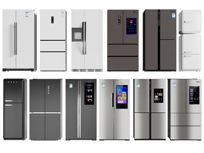 现代双开门 上下门电冰箱