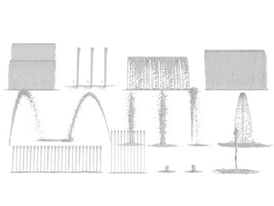 现代水柱 喷泉 瀑布 水景