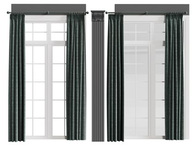 美式窗帘杆 窗帘3d模型 美式窗帘杆 窗帘