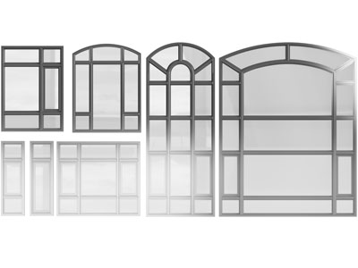 美式玻璃平开窗户3d模型 美式玻璃平开窗户