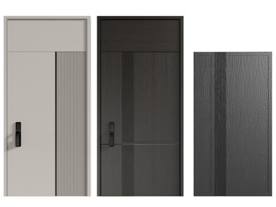 现代子母入户门 平开门 防盗门