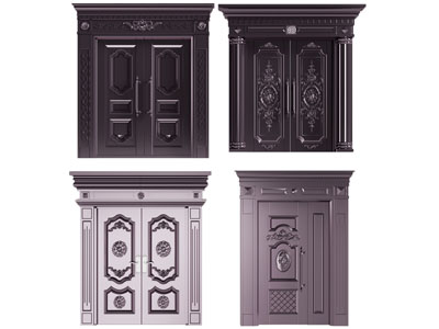 欧式雕花铜制双开门 防盗门 入户门 大门3d模型 欧式雕花铜制双开门 防盗门 入户门 大门