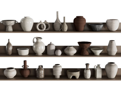 现代陶艺器皿摆件组合
