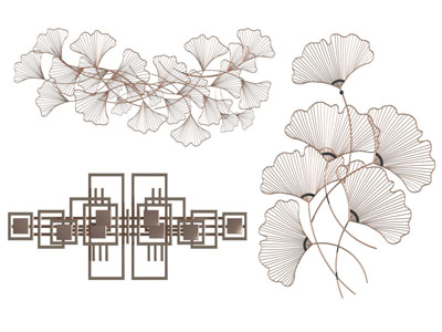 新中式银杏叶墙饰挂件