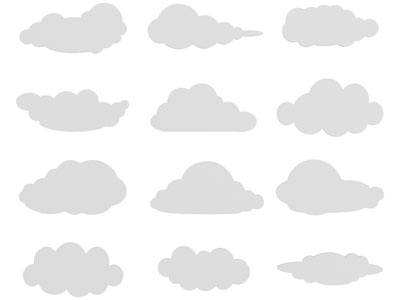 现代云朵剪影 剪纸 墙贴 墙饰