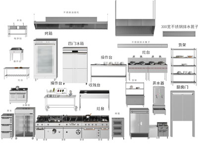 现代灶台 货架 操作台 后厨设备3d模型 现代灶台 货架 操作台 后厨设备
