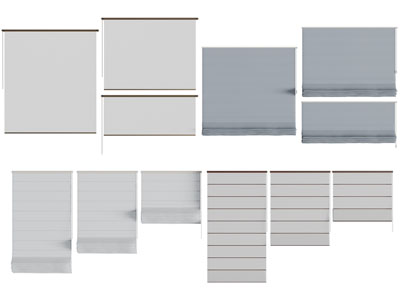 现代拉帘 卷帘 布帘3d模型 现代拉帘 卷帘 布帘