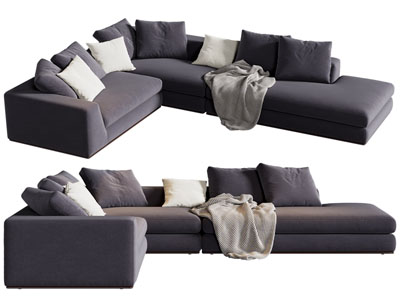 现代转角多人沙发3d模型 现代转角多人沙发