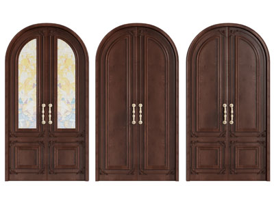 法式拱形门 双开门 木门 入户门