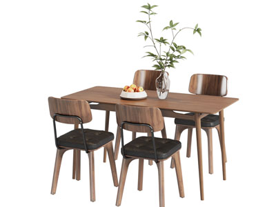 现代中古风餐桌椅组合