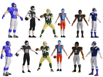 现代橄榄球队员 男人 人物 多人3d模型 现代橄榄球队员 男人 人物 多人