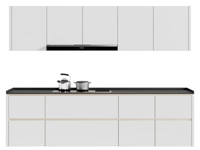 现代整体橱柜 抽油烟机 燃气灶