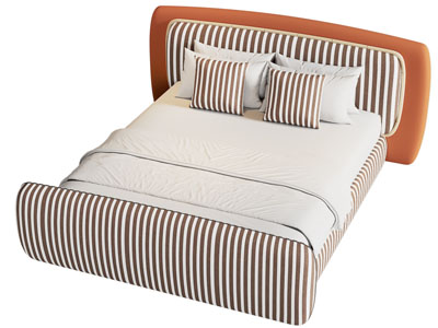 现代布艺双人床