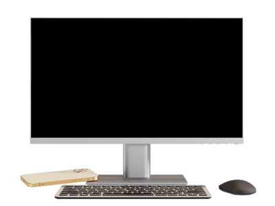 现代电脑 鼠标键盘 手机摆件