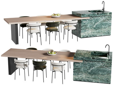 现代吧台餐桌椅组合