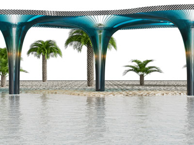 现代户外海边异形廊架 景观凉亭子