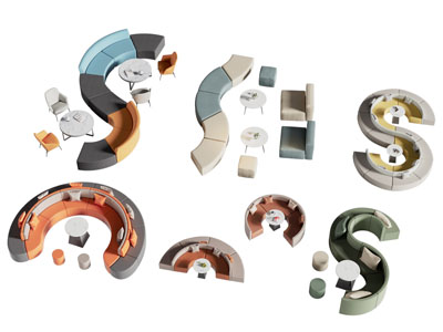 现代公共椅子 多人沙发