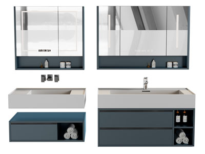 现代洗手台 镜柜 浴室柜