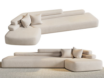 现代异形转角多人沙发3d模型 现代异形转角多人沙发