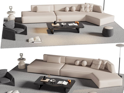 现代弧形多人沙发和休闲椅子 茶几组合3d模型 现代弧形多人沙发和休闲椅子 茶几组合