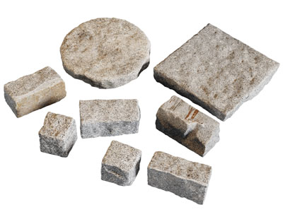 现代圆形 方形石头 景观石 铺路石