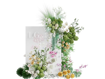 现代花束美陈 户外装置