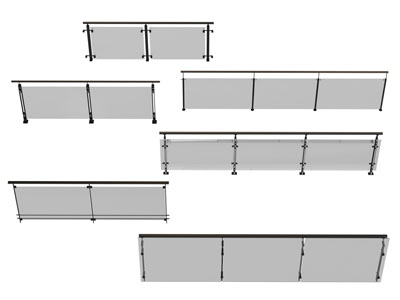 现代玻璃栏杆 护栏 围栏