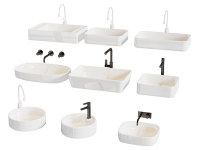 现代陶瓷洗手盆 水龙头