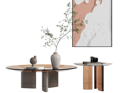 现代圆形茶几边几