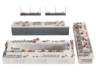 现代火锅店调料台 自助餐台