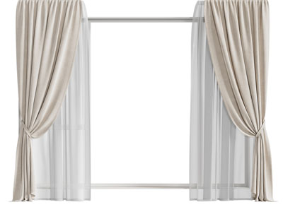 现代布艺窗帘窗纱3d模型 现代布艺窗帘窗纱