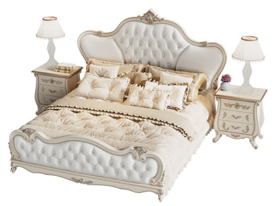 简欧双人床 床头柜