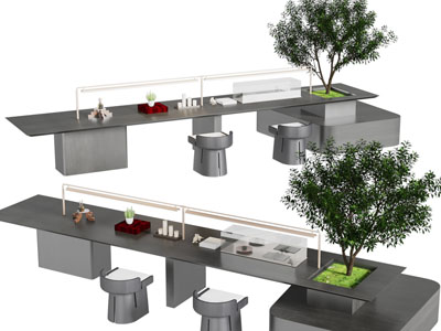 现代户外景观休闲餐桌椅组合