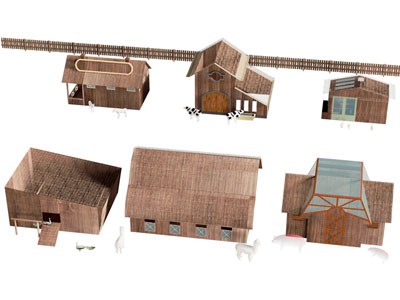 现代农场木房子 木屋 农场建筑