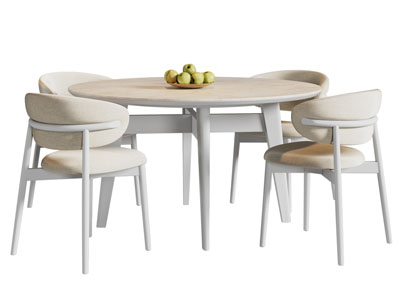 现代圆形餐桌椅组合